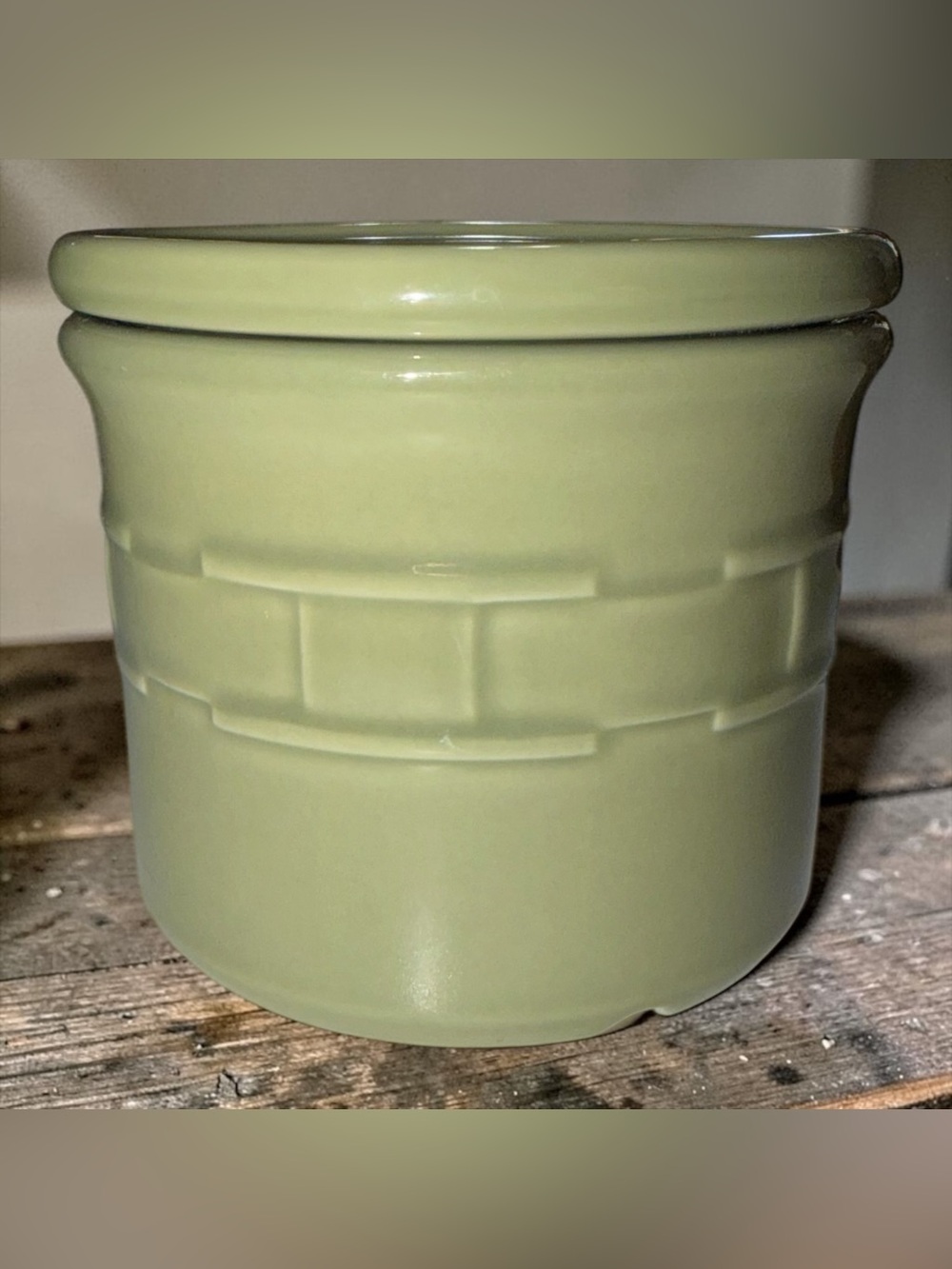 Longaberger Sage Crock with Lid